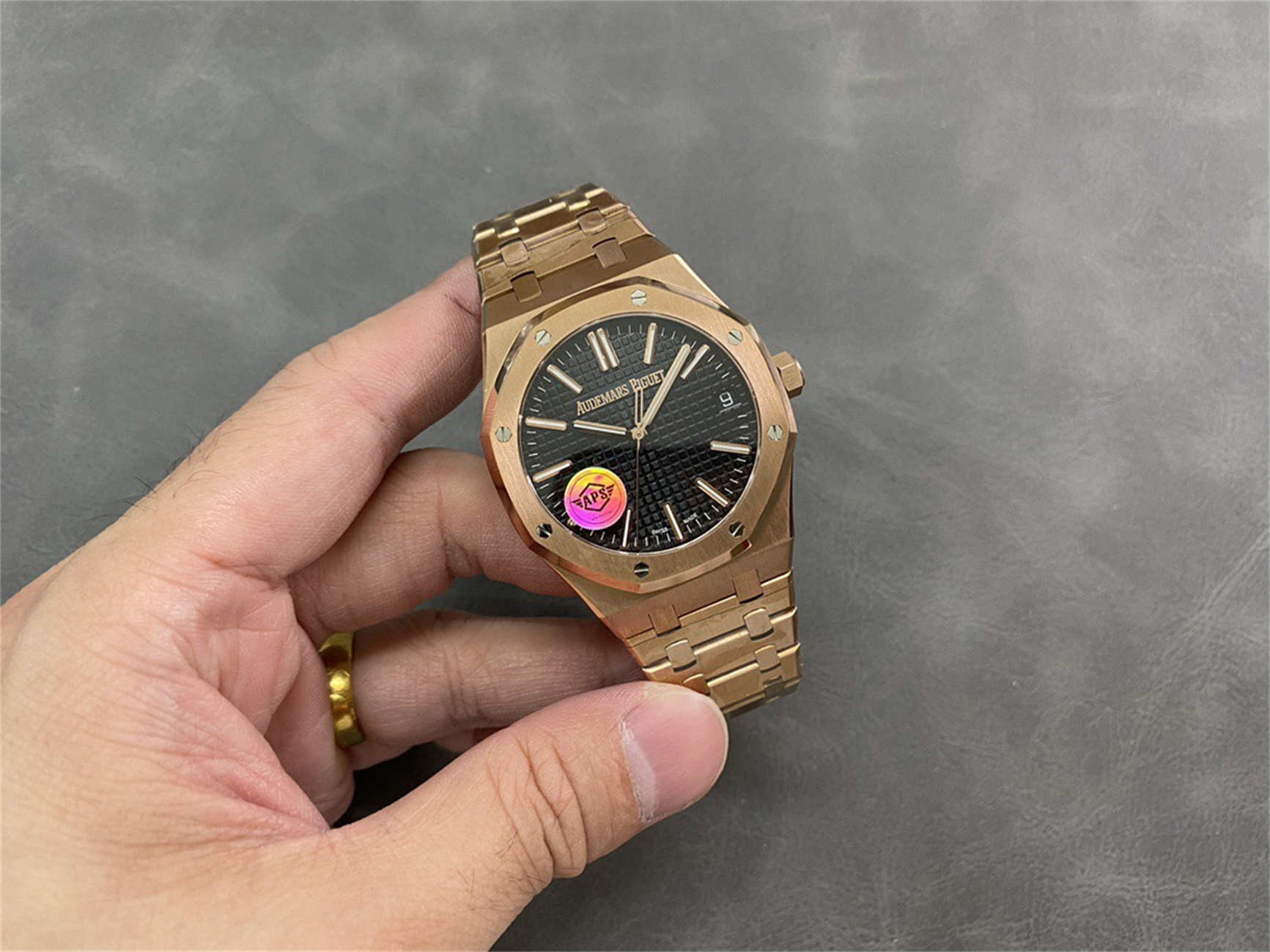 Audemars Piguet 15510OR – Royal Oak 41mm Rose Gold Black Dial by APS Factory
