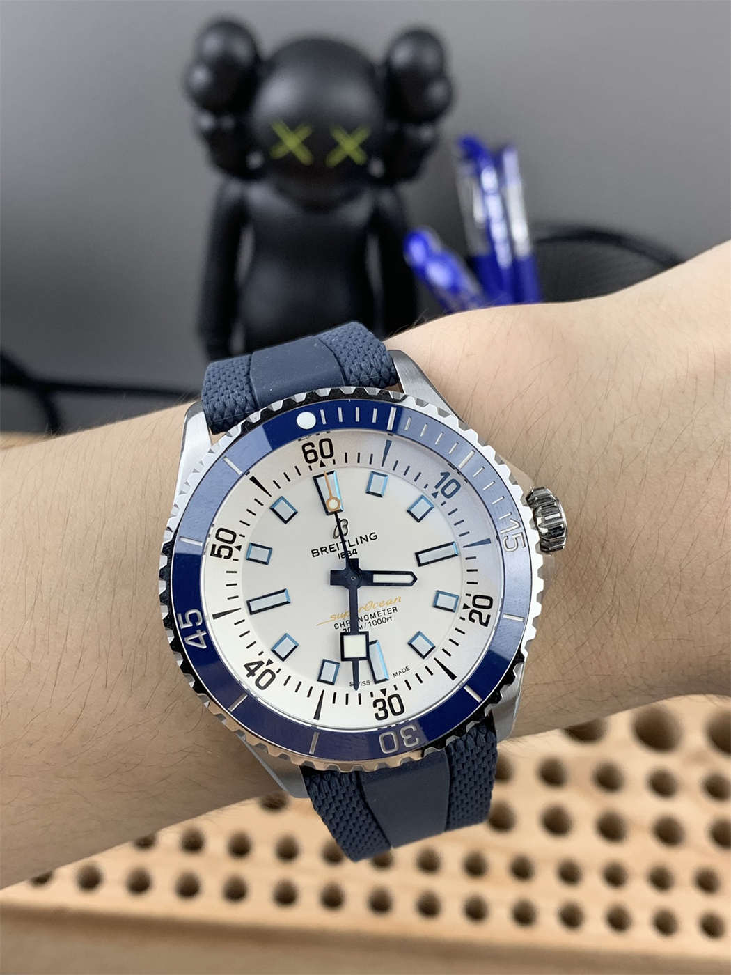 Breitling Superocean Blue Bezel Replica – White Dial | BLS Factory