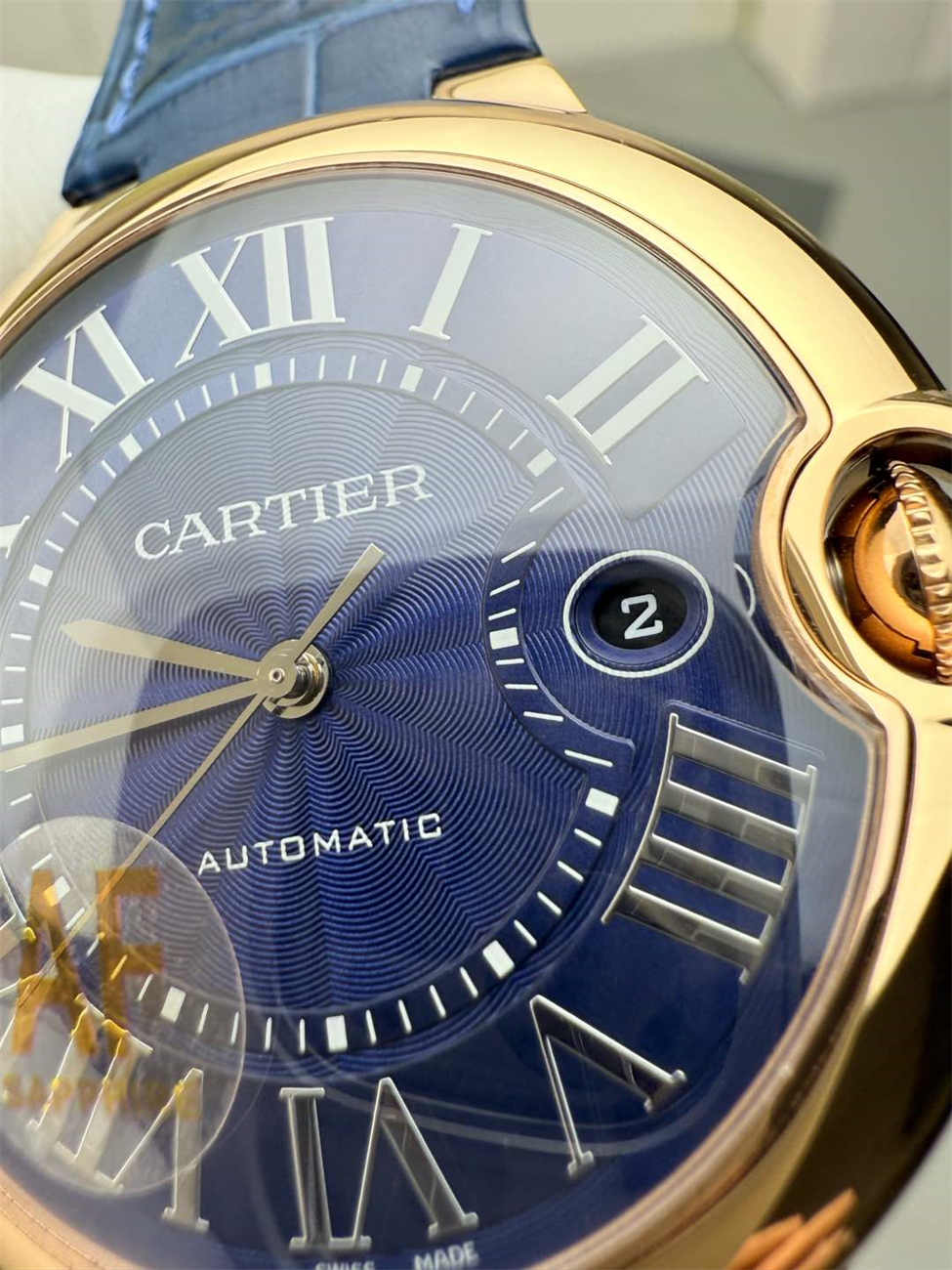 AF Factory Cartier Ballon Bleu 42mm Rose Gold Replica – Blue Dial (Automatic)