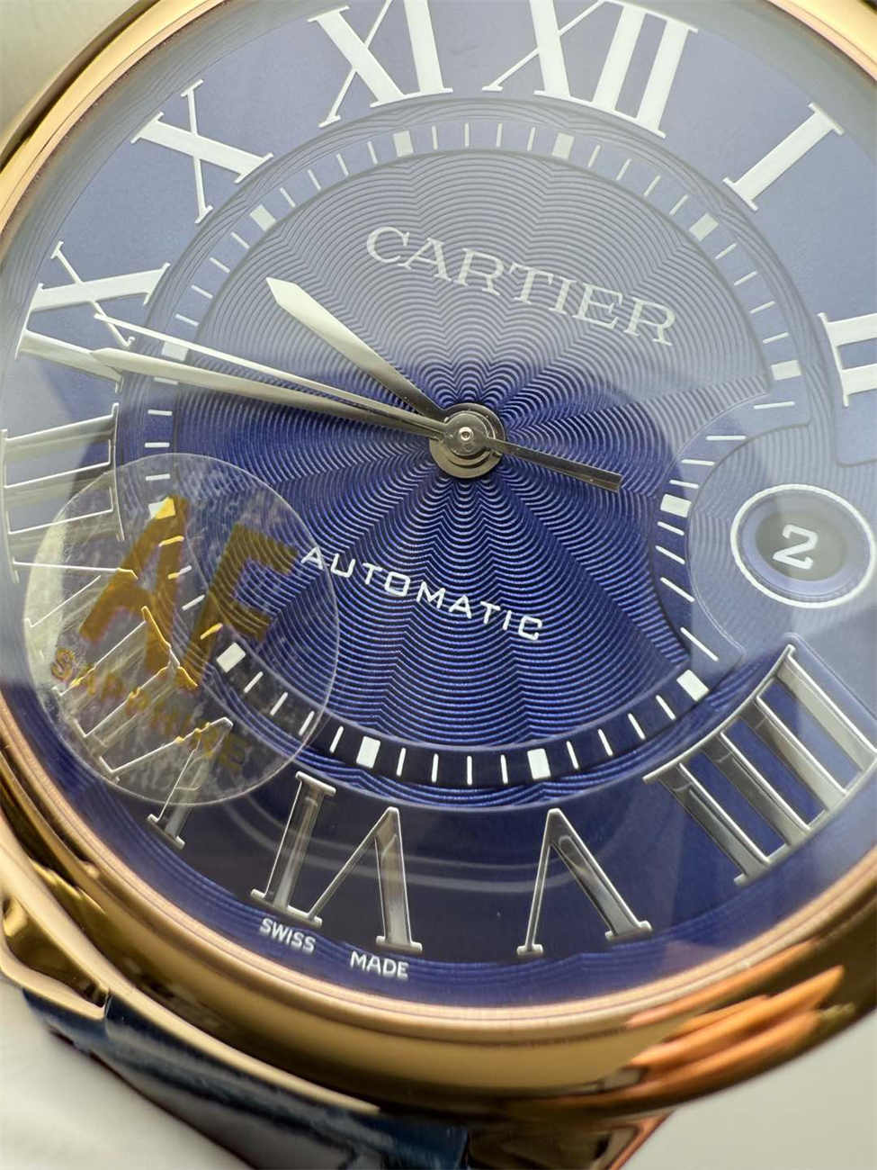 AF Factory Cartier Ballon Bleu 42mm Rose Gold Replica – Blue Dial (Automatic)