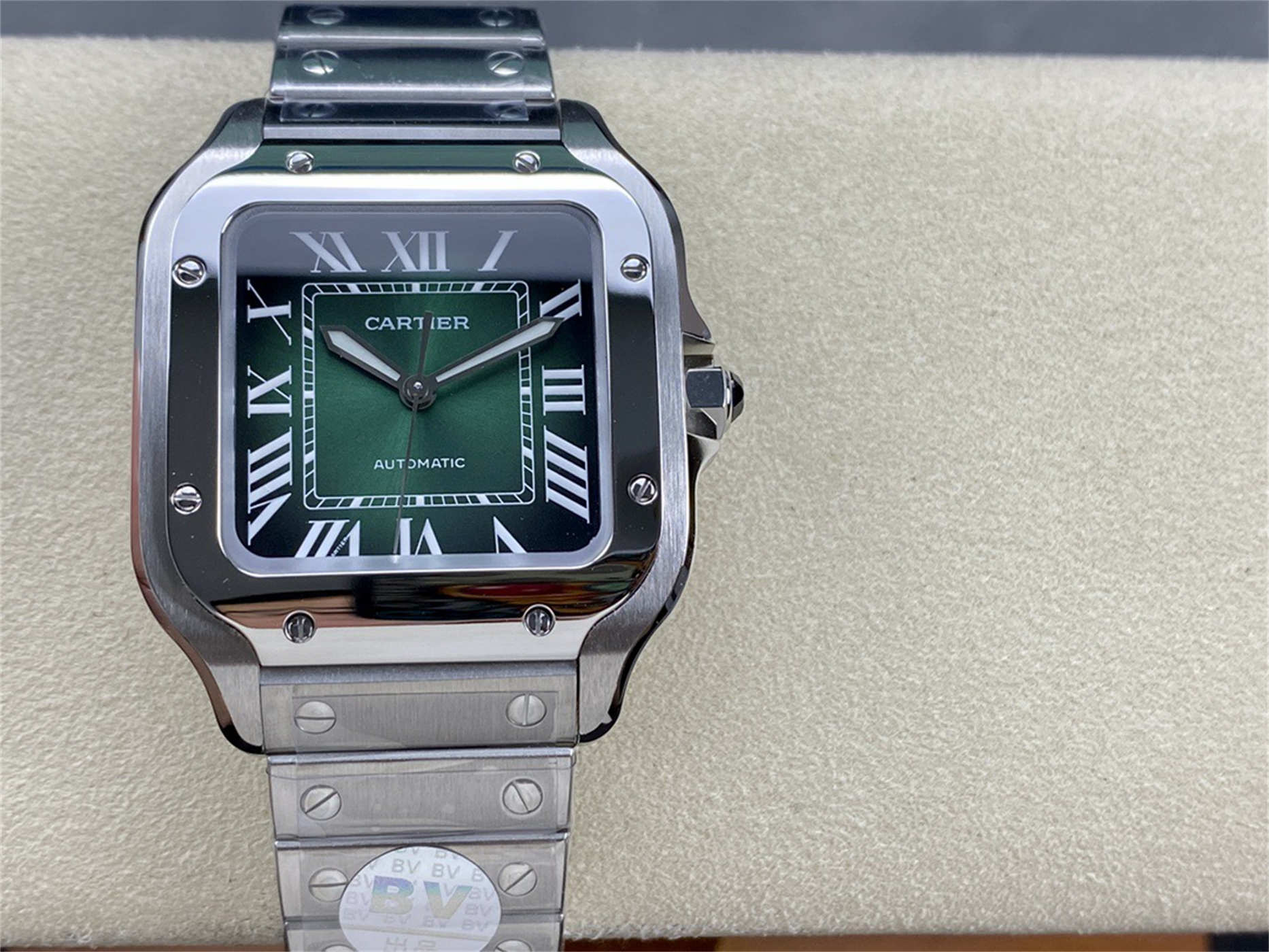Cartier Santos Green Dial Medium Replica (WSSA0061) – BV Factory V2