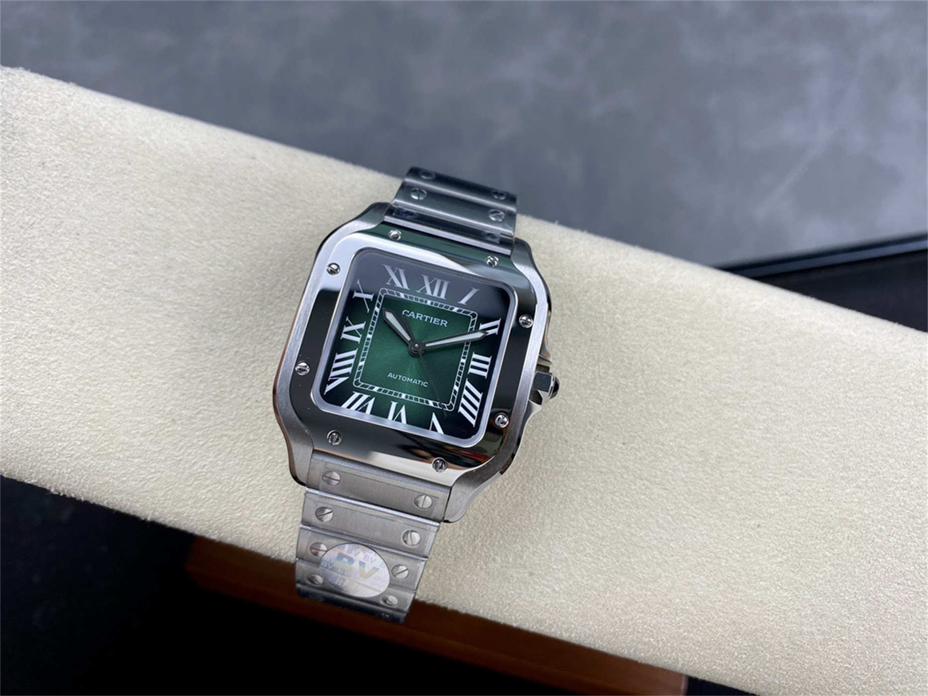 Cartier Santos Green Dial Medium Replica (WSSA0061) – BV Factory V2