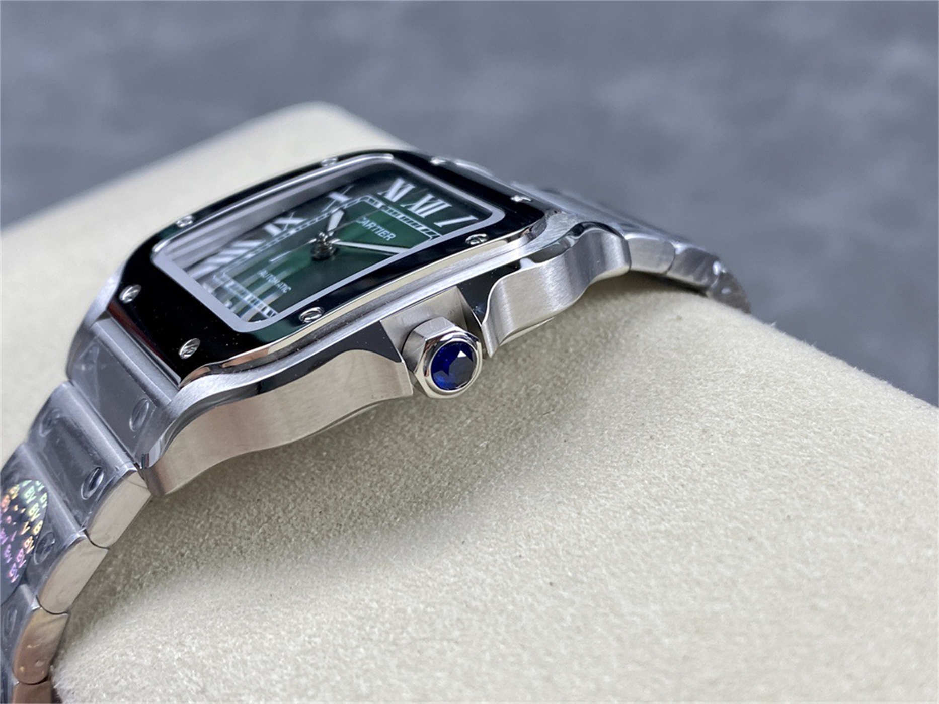 Cartier Santos Green Dial Medium Replica (WSSA0061) – BV Factory V2