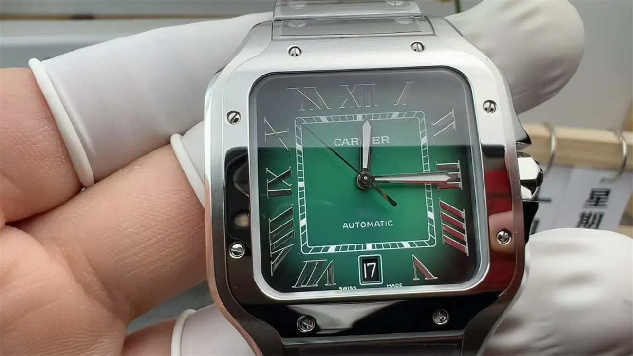 BV Factory Cartier Santos Green Dial Replica – Large Gradient Model (Miyota 9015)