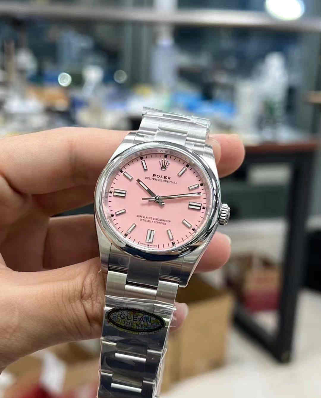 Clean Factory 126000 Pink Dial – 36mm OP Replica