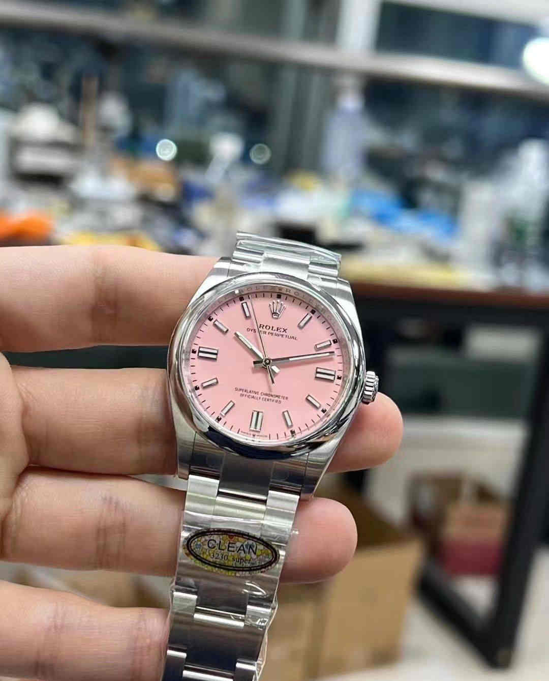 Clean Factory 126000 Pink Dial – 36mm OP Replica
