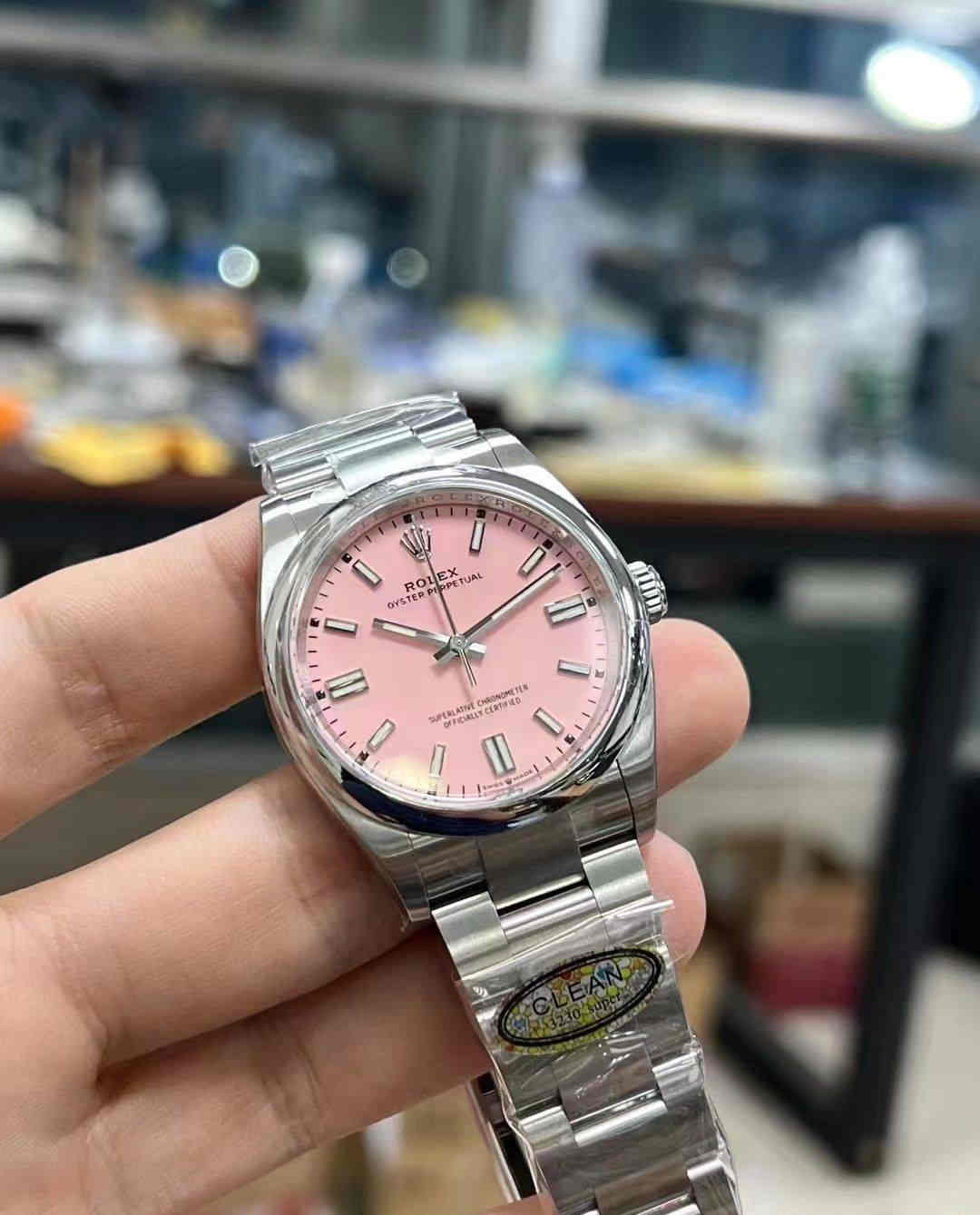 Clean Factory 126000 Pink Dial – 36mm OP Replica