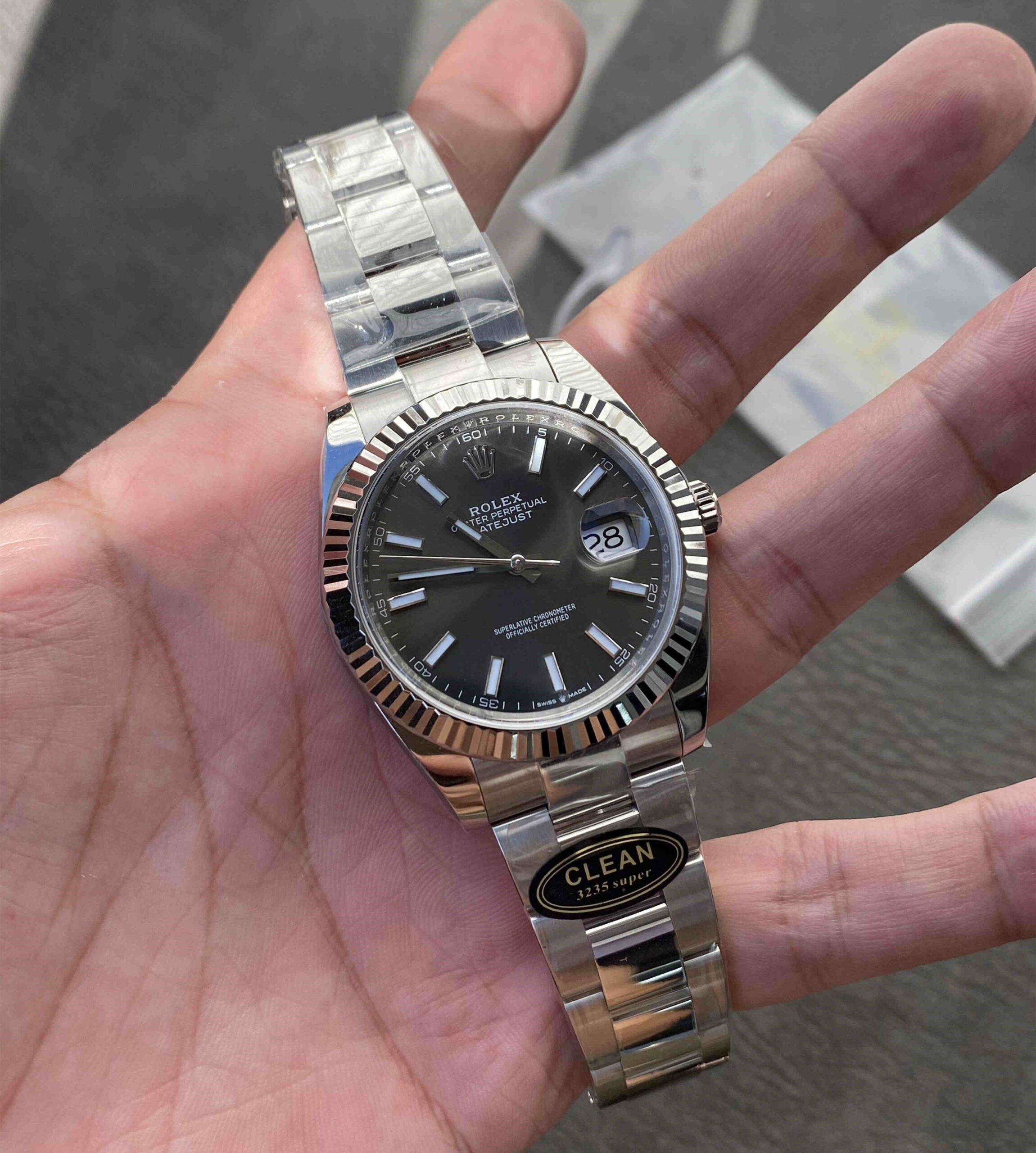 Clean Factory 126334‑0013 – 41mm Grey Datejust Replica with 3235 Movement