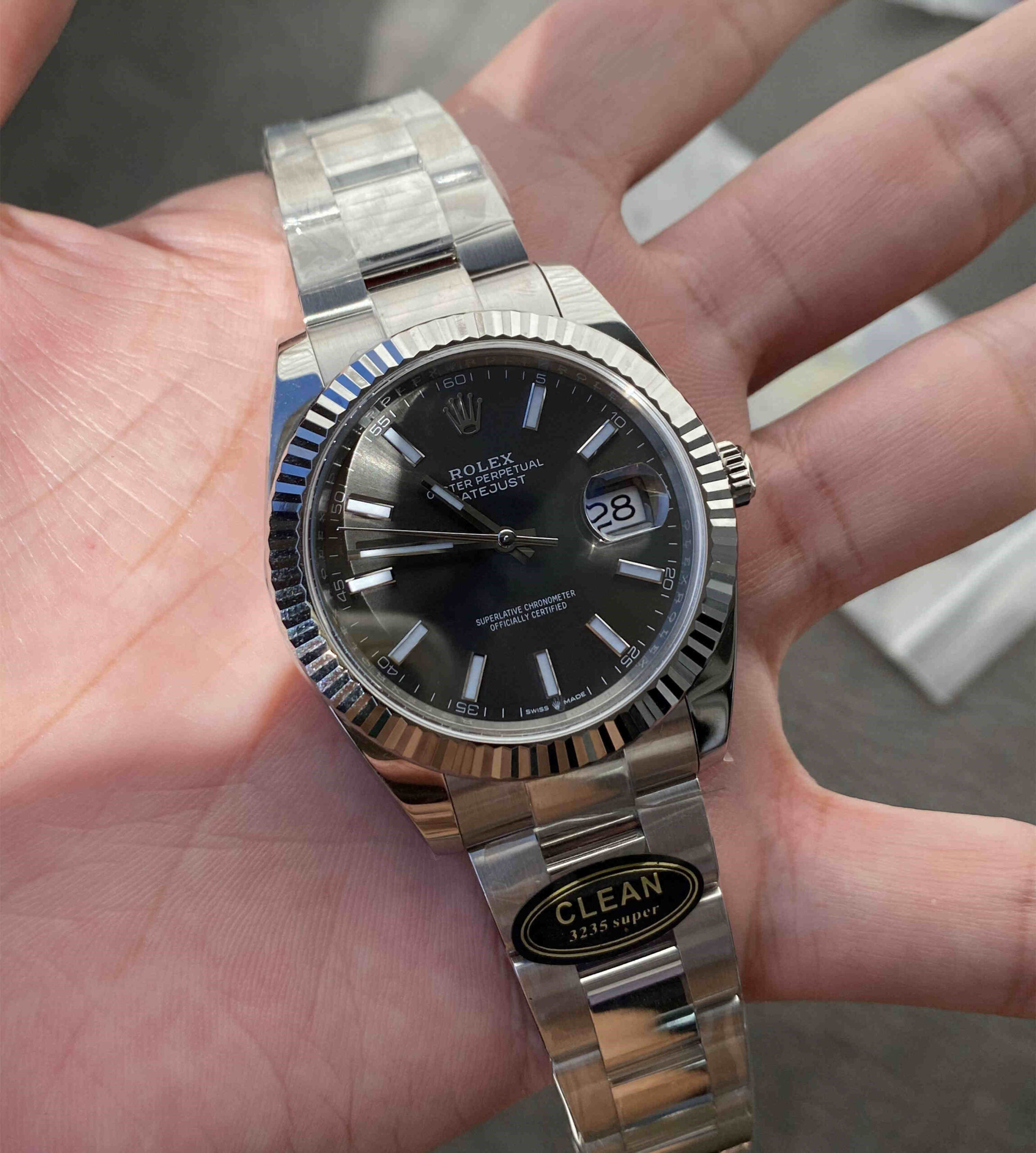 Clean Factory 126334‑0013 – 41mm Grey Datejust Replica with 3235 Movement