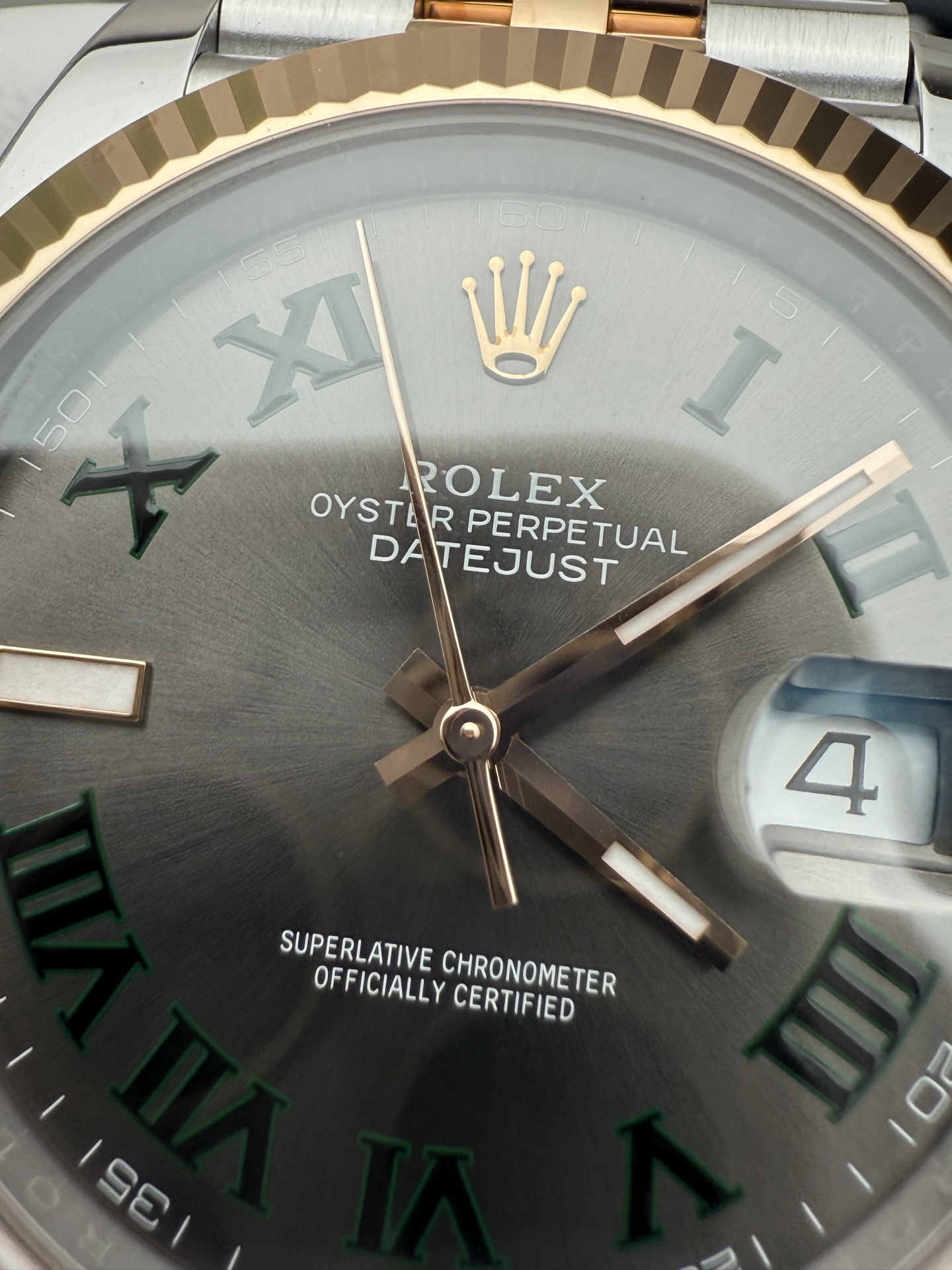 Clean Factory Datejust 41 126333 Rose Gold & Steel Green Roman Dial Super Clone 3235
