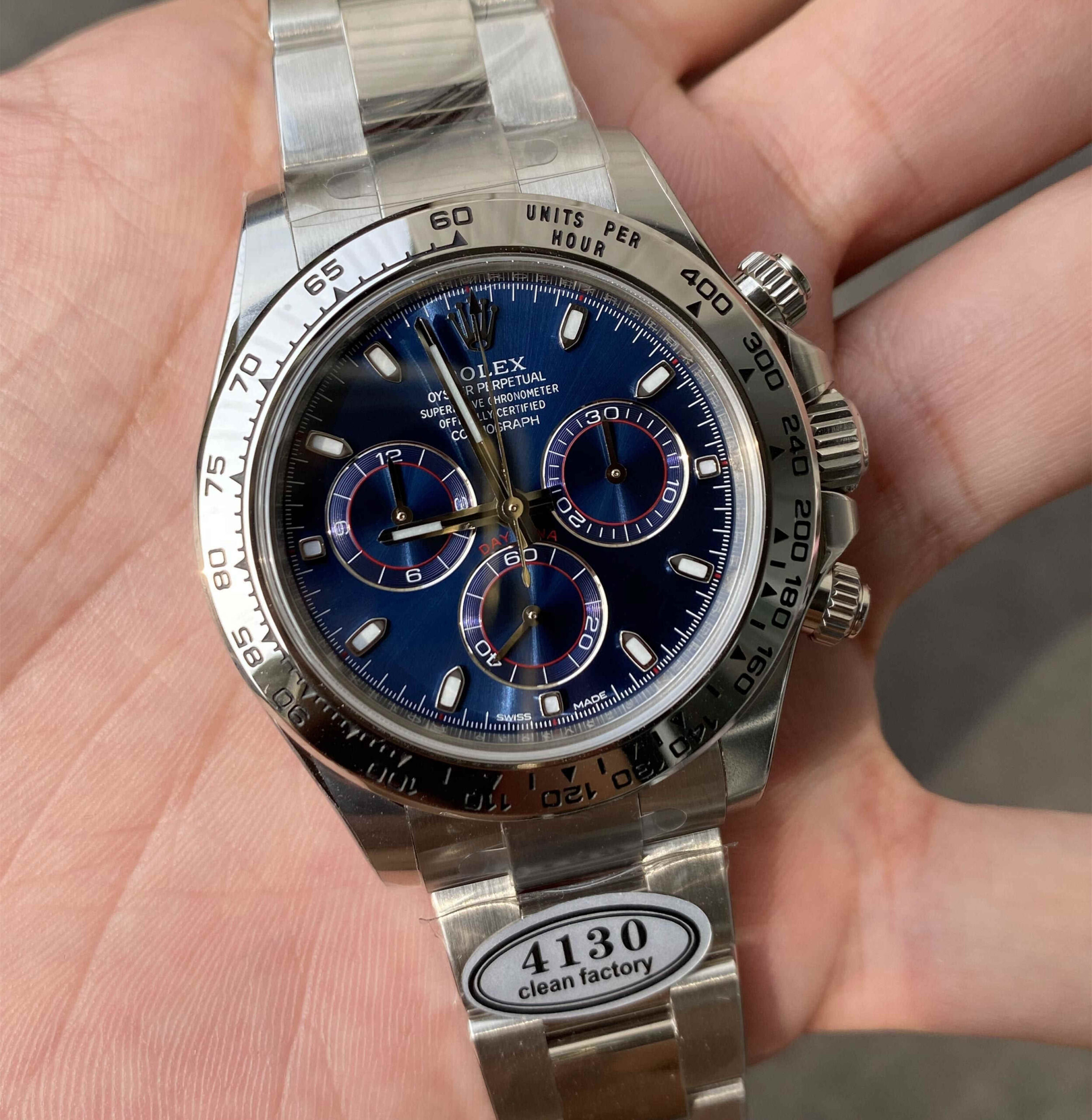 Clean Factory Daytona 116509 Replica – White Gold Blue Dial “Blue Cat