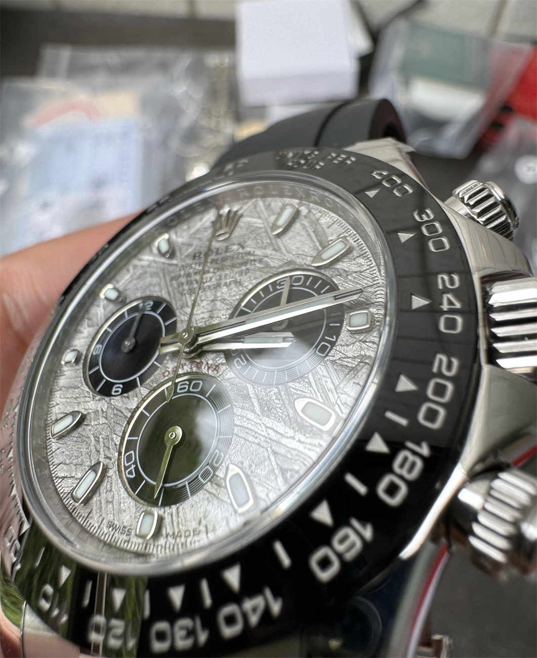 Clean Factory Daytona 4130 Meteorite Dial Replica (Grey Oysterflex RB Style)