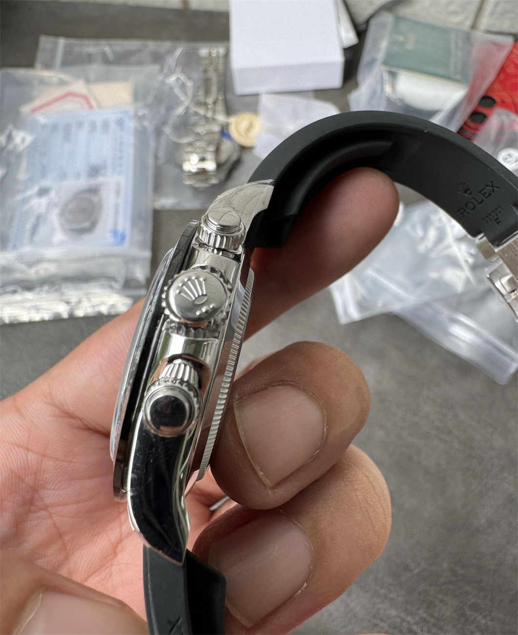 Clean Factory Daytona 4130 Meteorite Dial Replica (Grey Oysterflex RB Style)