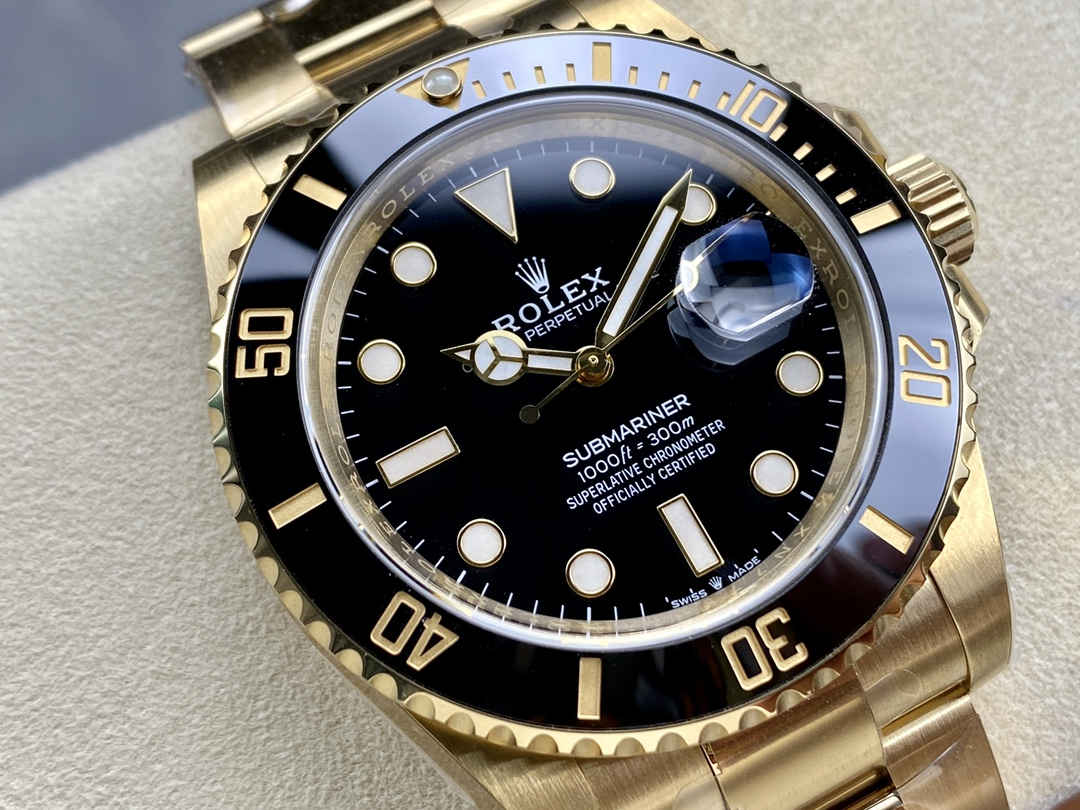 Clean Factory Rolex Submariner 126618LN – Premium Full Gold Black Submariner Replica