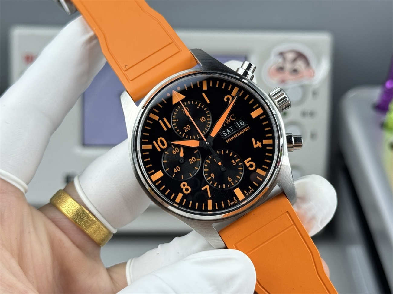 IWC Pilot IW388108 Replica – AMG Orange Dial Chronograph Edition