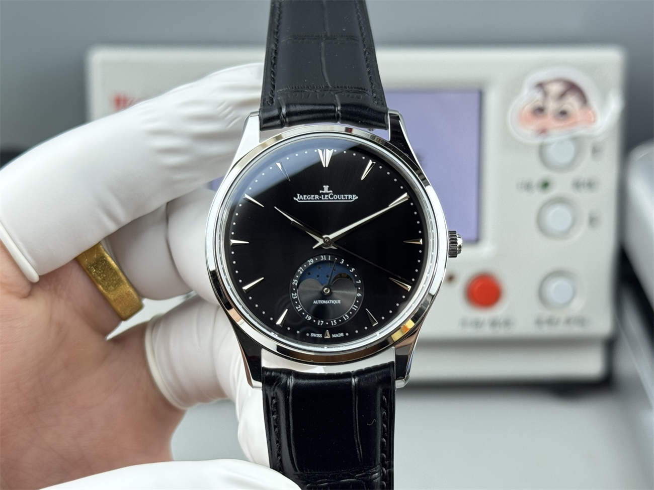 GF Factory Jaeger LeCoultre Master Ultra Thin Moon Black Dial – Premium 925 Integrated Movement