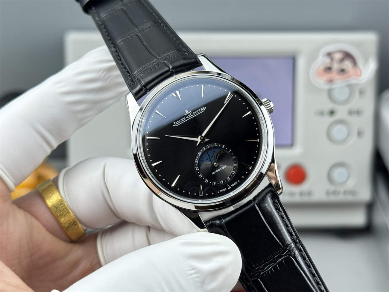 GF Factory Jaeger LeCoultre Master Ultra Thin Moon Black Dial – Premium 925 Integrated Movement