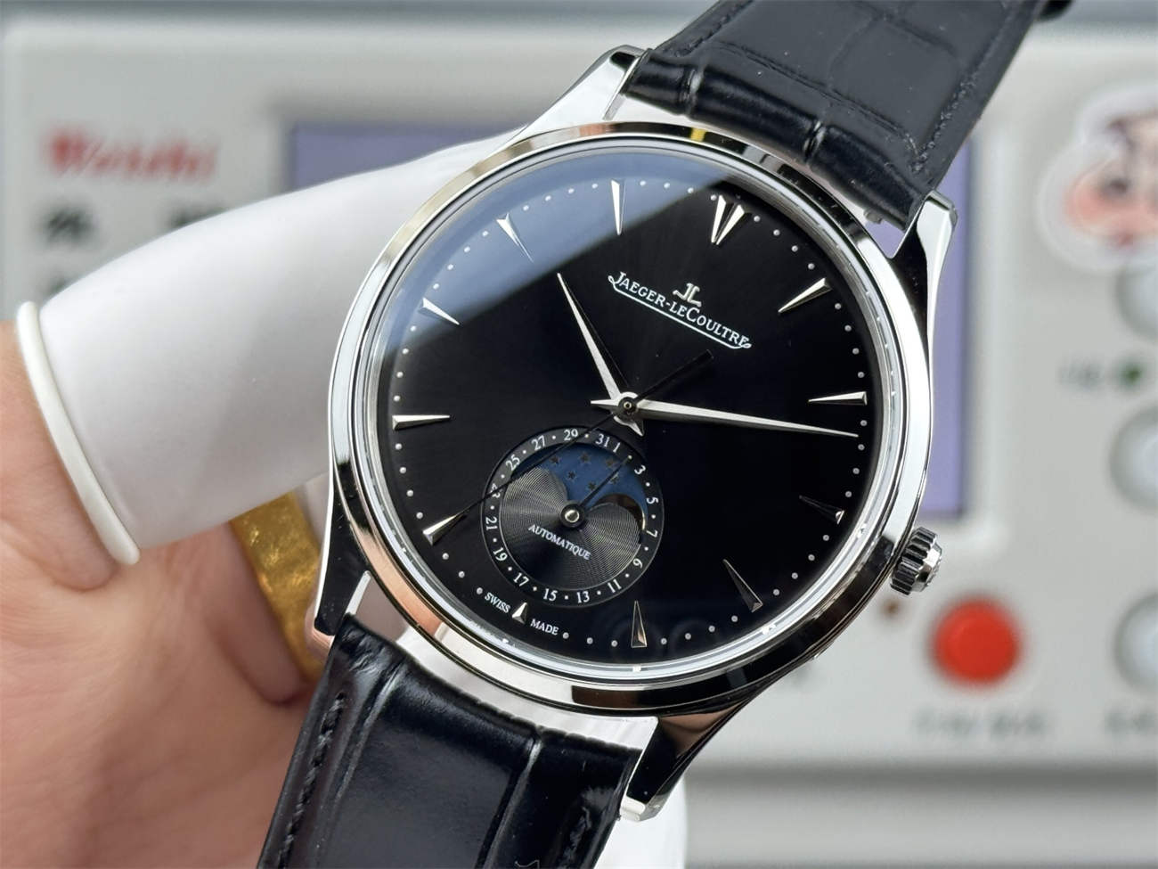 GF Factory Jaeger LeCoultre Master Ultra Thin Moon Black Dial – Premium 925 Integrated Movement