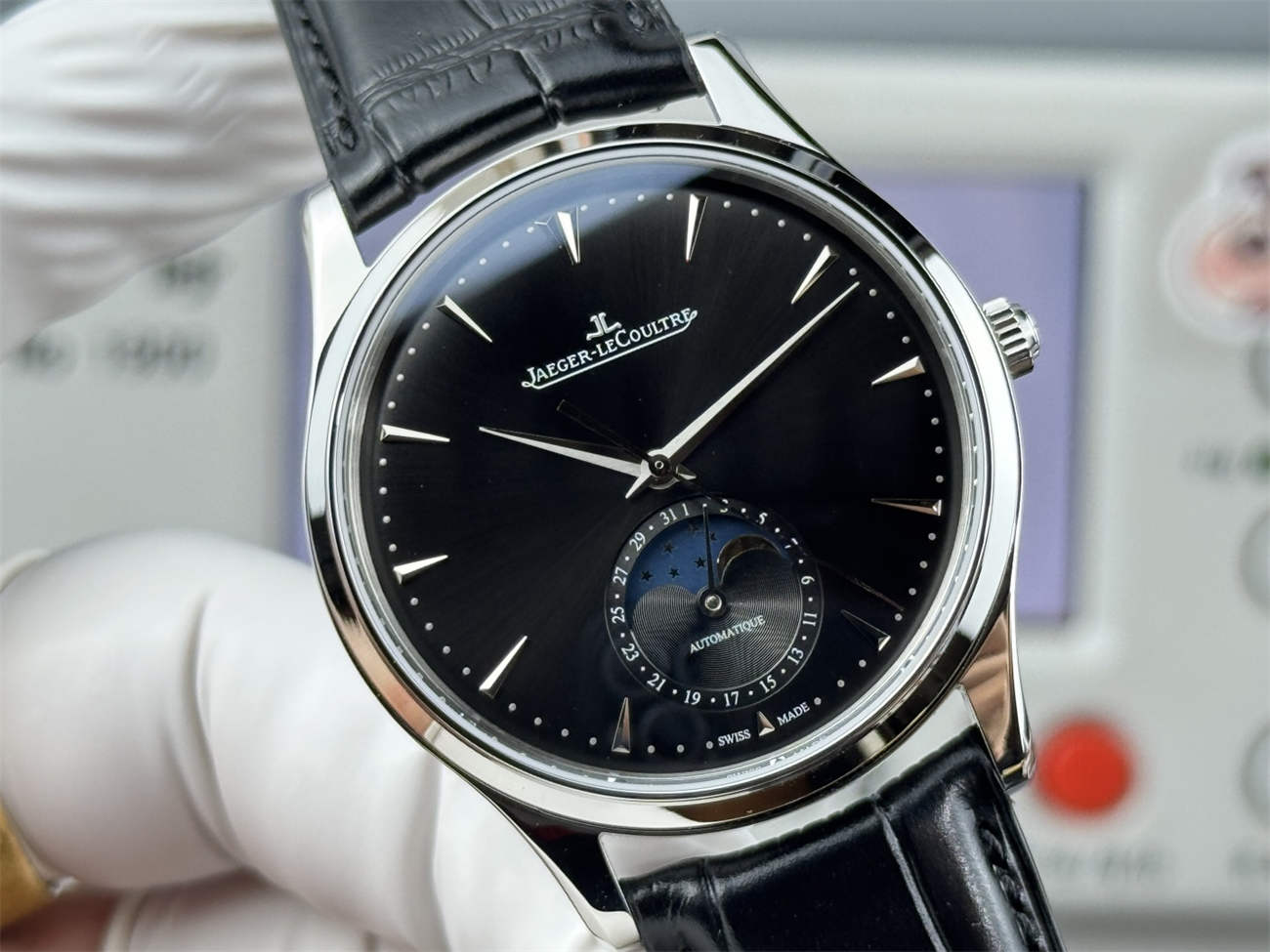 GF Factory Jaeger LeCoultre Master Ultra Thin Moon Black Dial – Premium 925 Integrated Movement