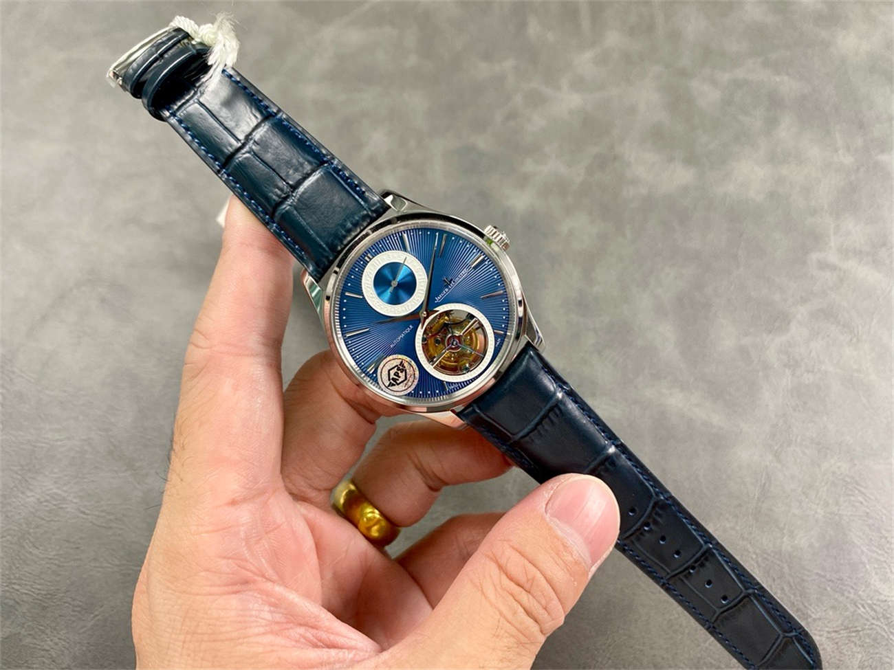 JLC Master Ultra Thin Tourbillon Replica (APS Factory) – Blue Enamel 13234E1