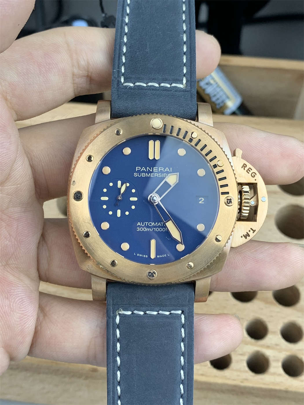 Panerai PAM01074 Replica – VS Factory Submersible Bronzo 42mm Blue Dial