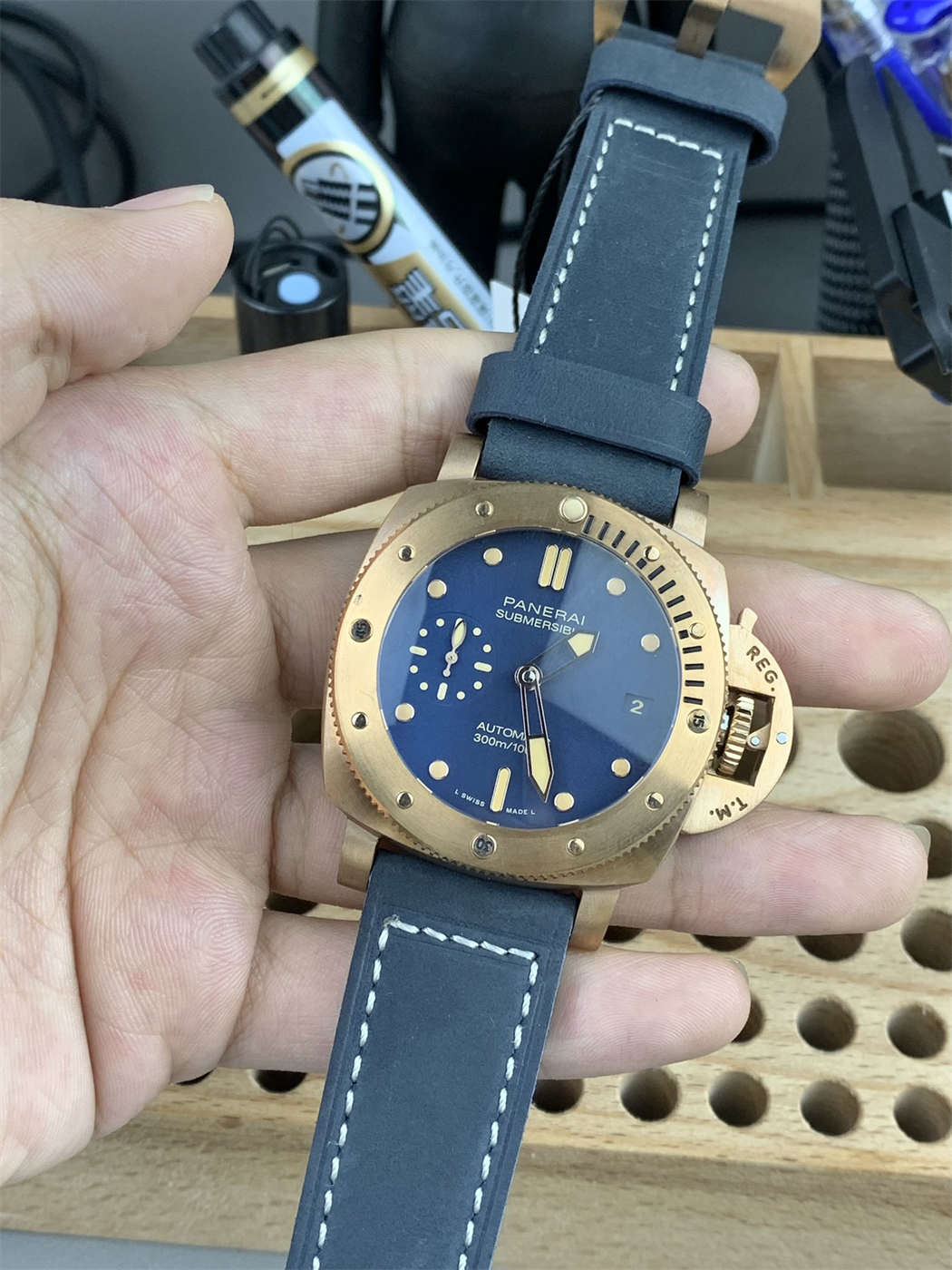 Panerai PAM01074 Replica – VS Factory Submersible Bronzo 42mm Blue Dial