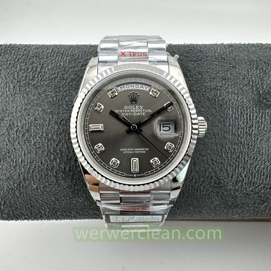 QF Factory Rolex Day-Date 36 118239 A Grey Diamond Dial 138g Heavy Weighted Edition 36mm Automatic Watch
