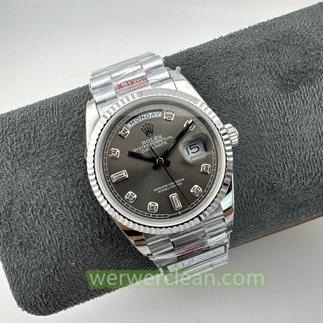QF Factory Rolex Day-Date 36 118239 A Grey Diamond Dial 138g Heavy Weighted Edition 36mm Automatic Watch