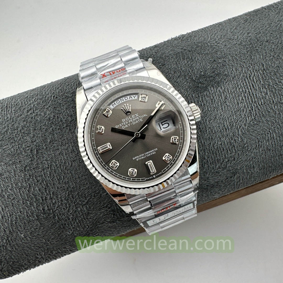 QF Factory Rolex Day-Date 36 118239 A Grey Diamond Dial 138g Heavy Weighted Edition 36mm Automatic Watch