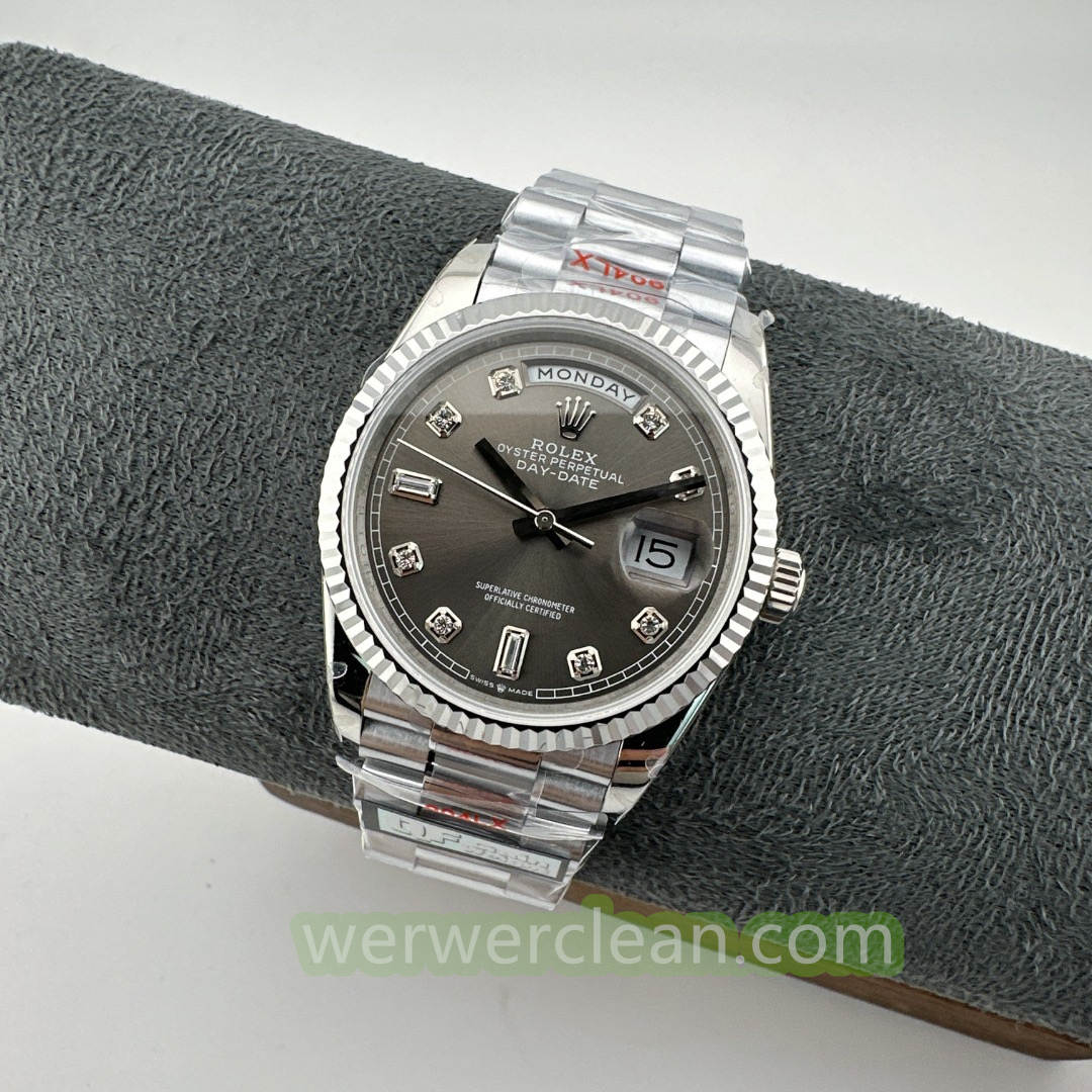 QF Factory Rolex Day-Date 36 118239 A Grey Diamond Dial 138g Heavy Weighted Edition 36mm Automatic Watch