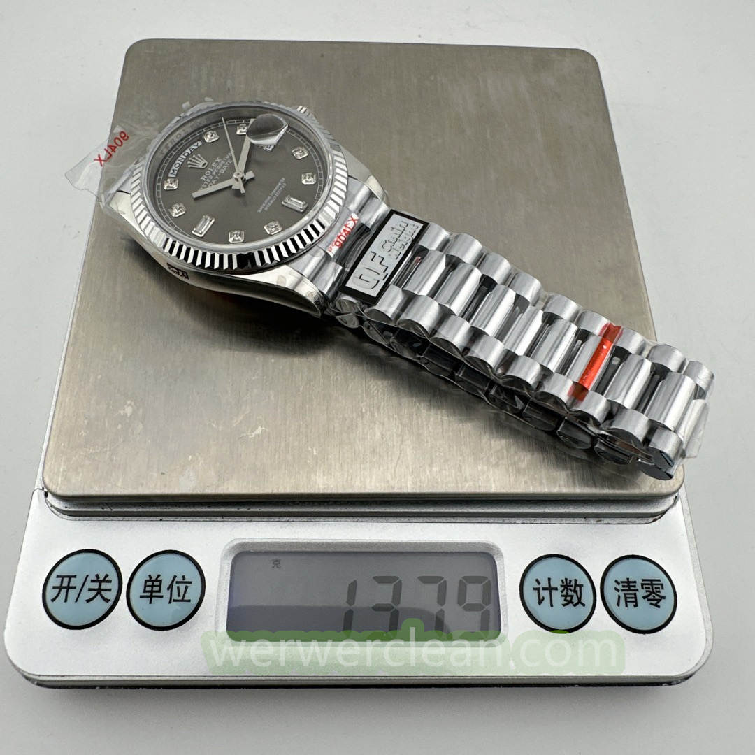 QF Factory Rolex Day-Date 36 118239 A Grey Diamond Dial 138g Heavy Weighted Edition 36mm Automatic Watch