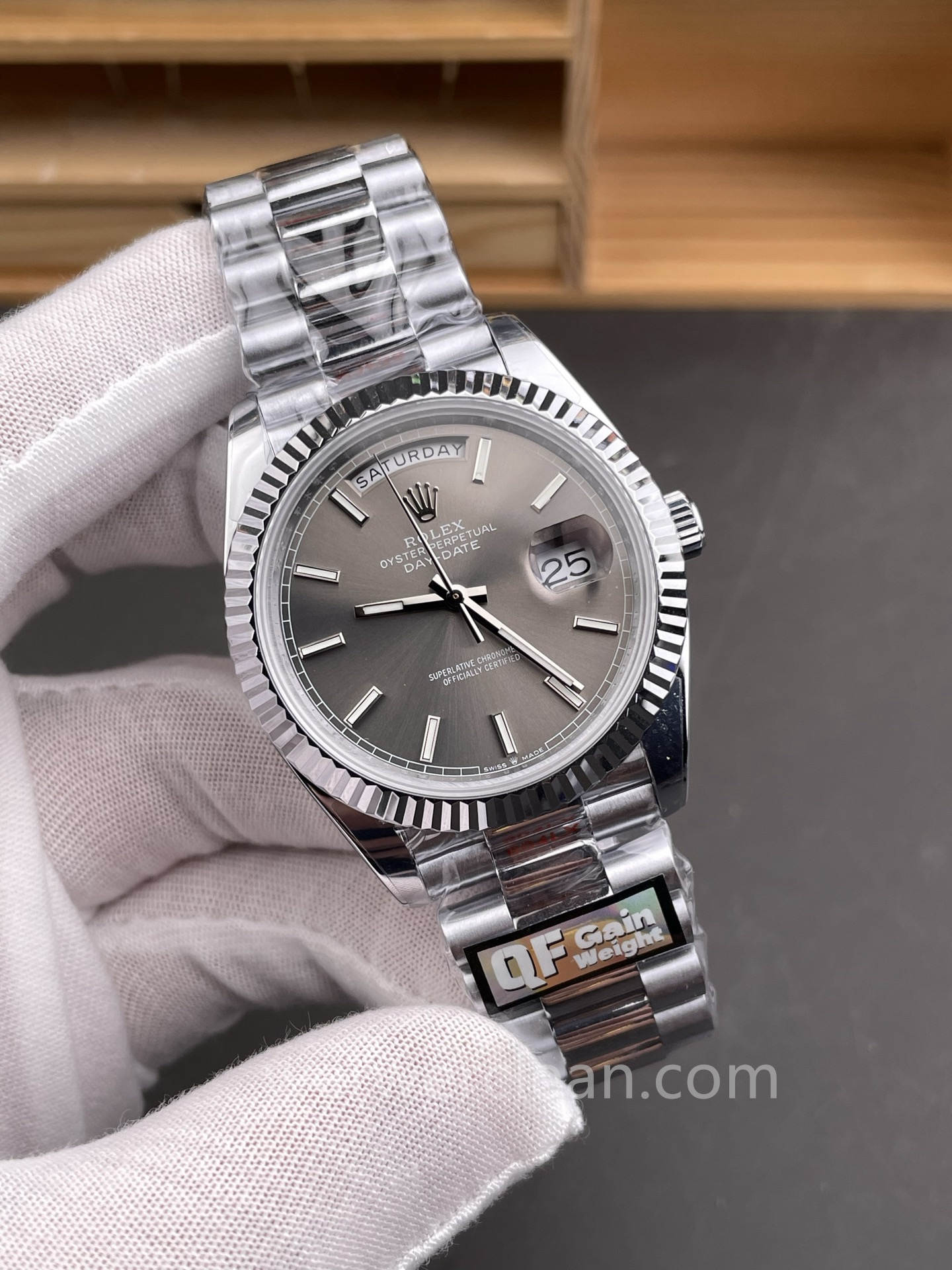 QF Factory Rolex Day-Date 40 m228239-0060 Slate Grey Dial Roman Numerals Weighted Edition (183g Heavy Weight) 40mm Automatic Watch