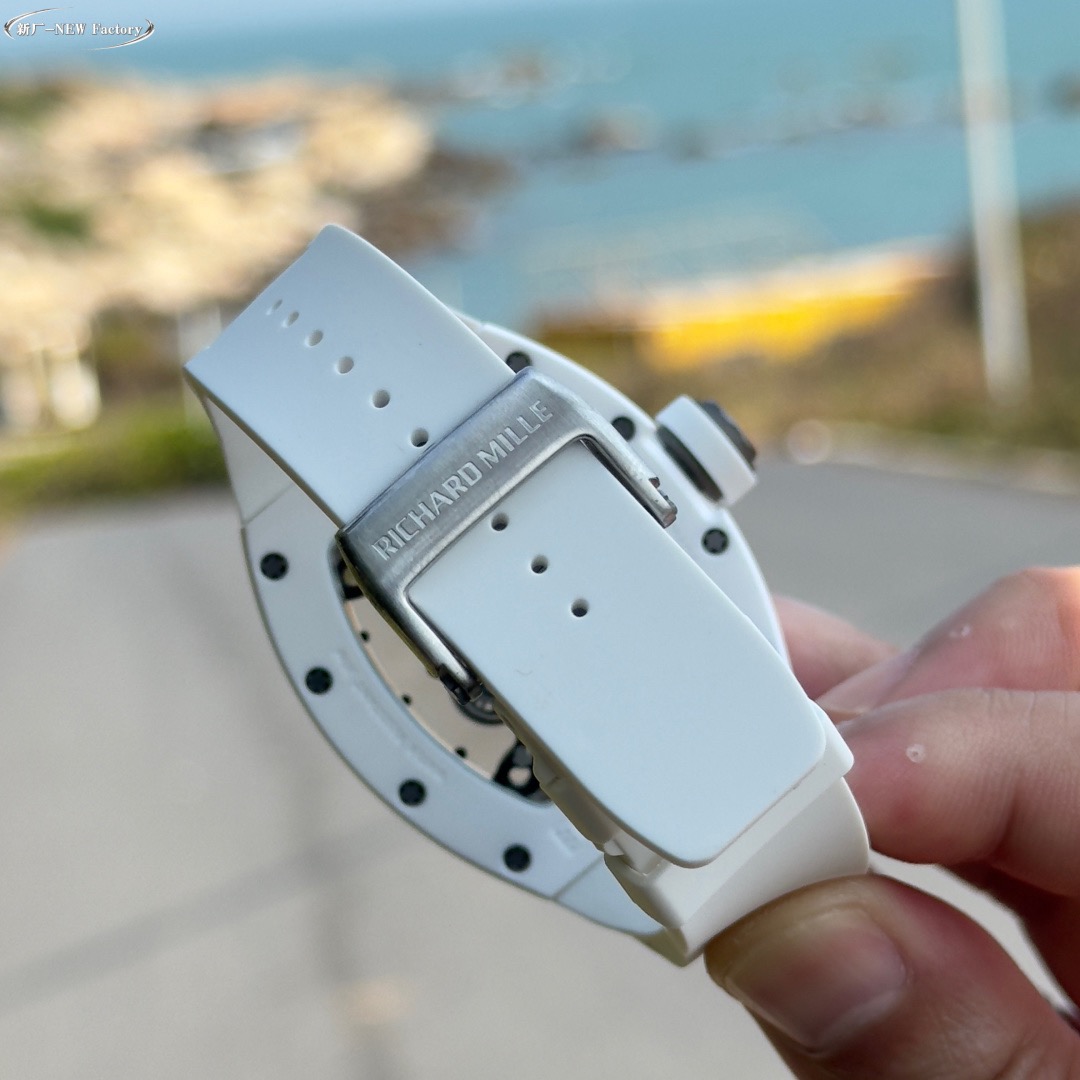 New Factory (NF) Richard Mille RM055 Replica V5 – White Ceramic with Real Jewels