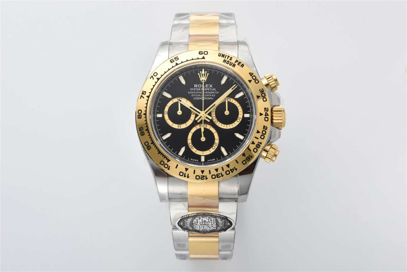 Clean Factory Rolex Daytona 126503 Replica – New Two Tone Black Dial (4131 Movement)