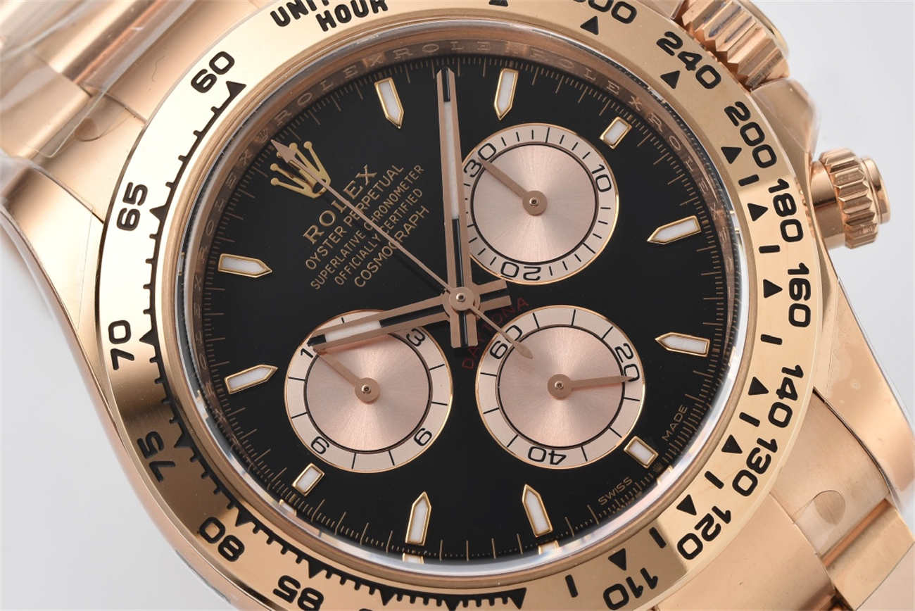 Clean Factory Rolex Daytona 126505 Replica – Rose Gold Black Dial (4131 Movement)