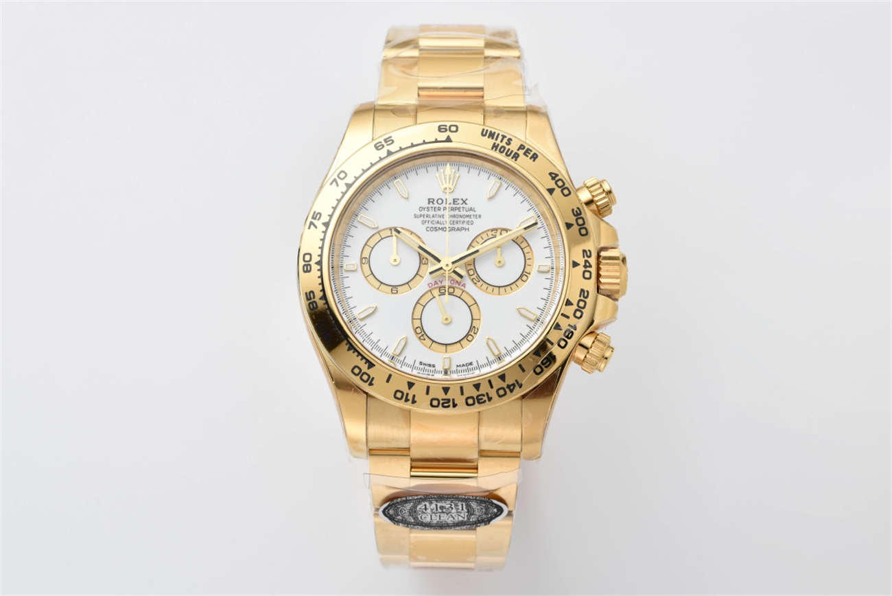 Clean Factory Rolex Daytona 126508 Replica – Yellow Gold White Dial (4131)