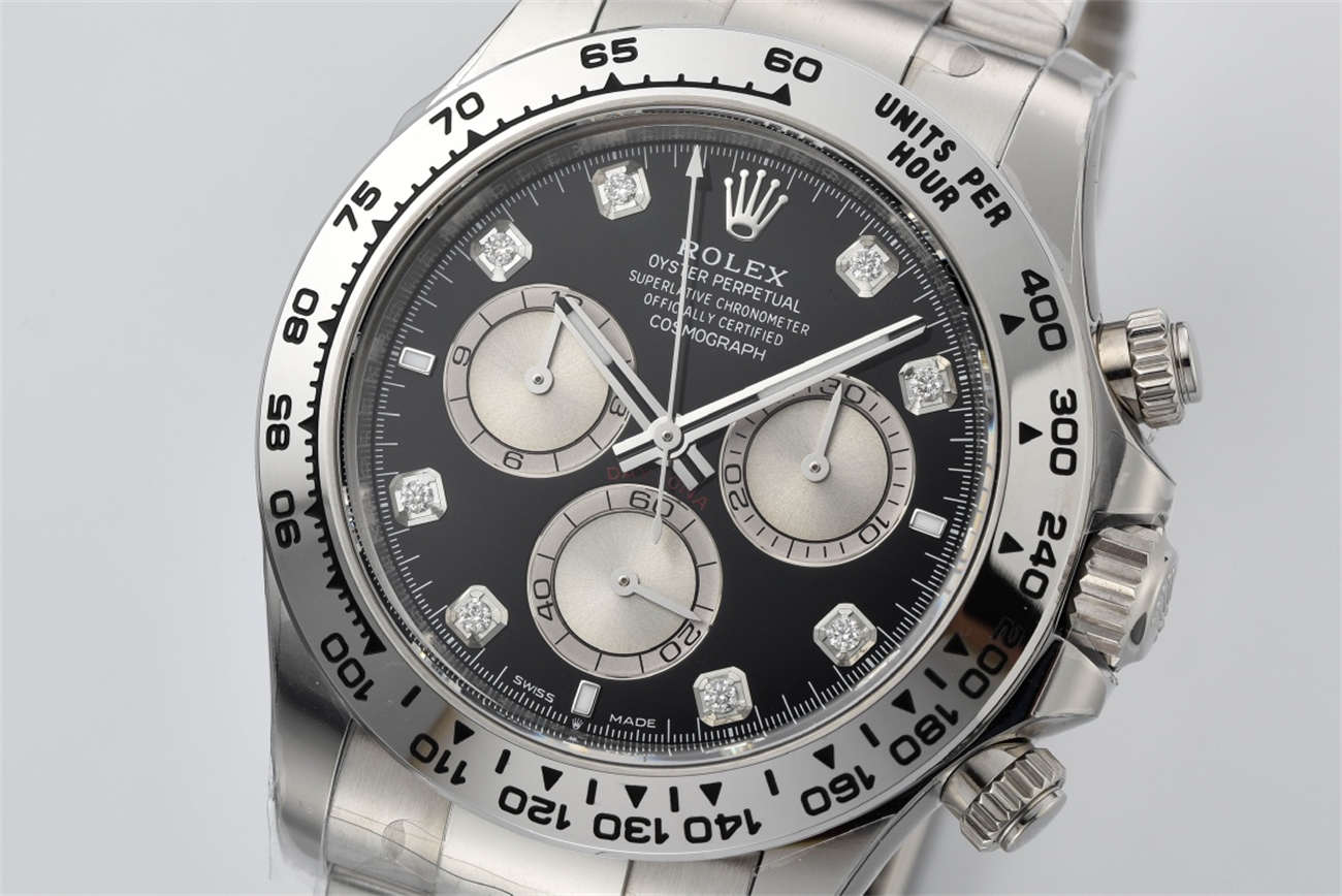 Clean Factory Rolex Daytona 126509 Replica – White Gold Black Diamond Dial (4131)