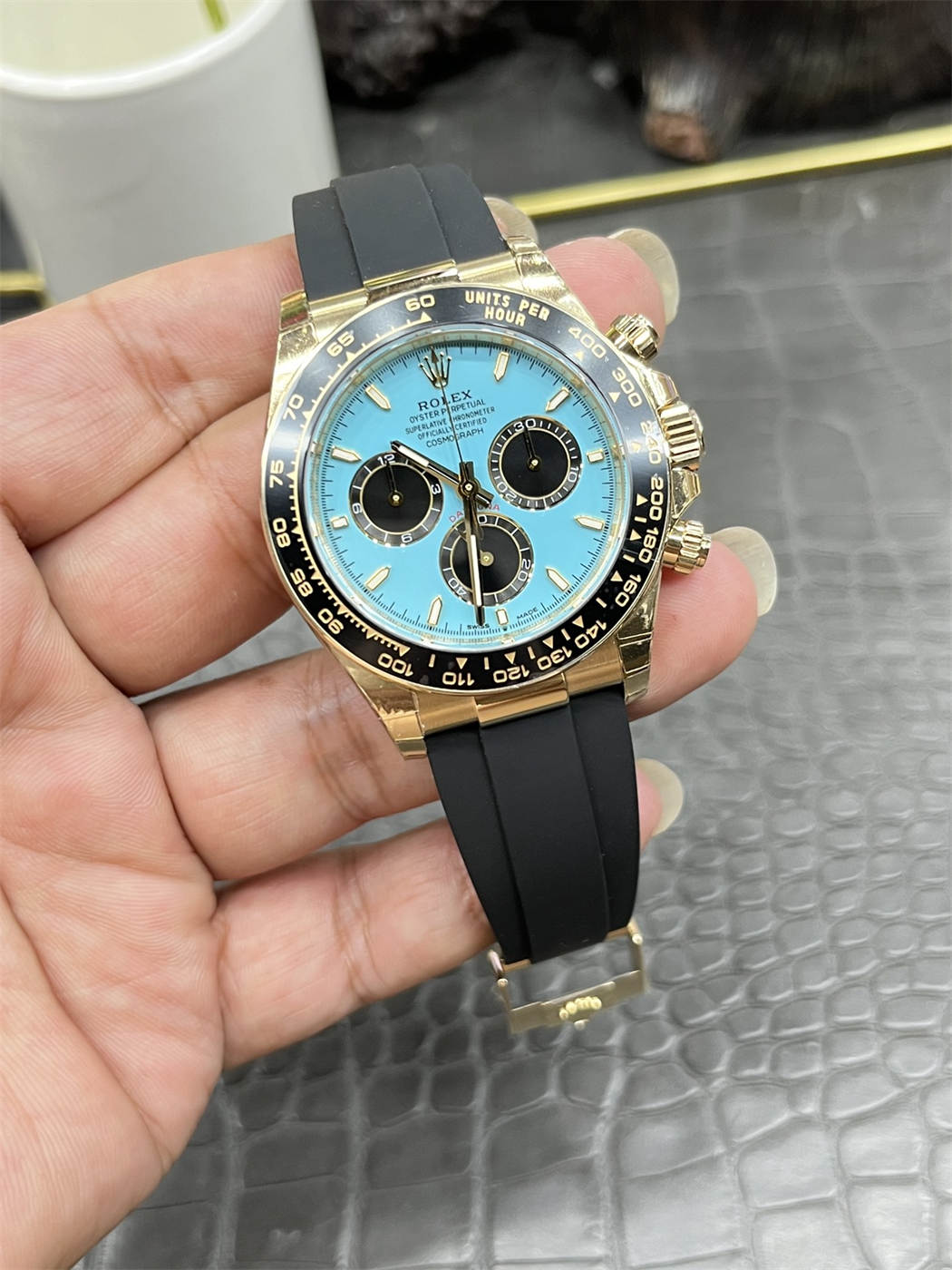 Rolex Daytona 126518LN Replica – Yellow Gold Oysterflex Chronograph