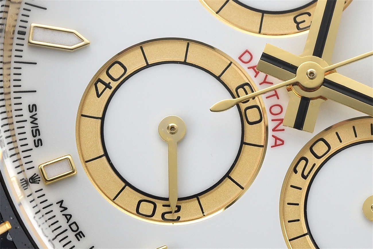 Clean Factory Rolex Daytona 126518LN Replica – White Dial Gold Oysterflex (4131)