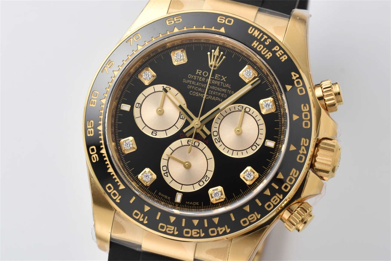 Rolex Daytona Black Dial Replica – Clean Factory 18K Gold Chronograph