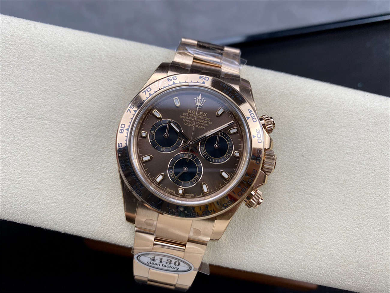 Rolex Daytona Chocolate Dial – Clean Factory Everose Gold 4130 Replica