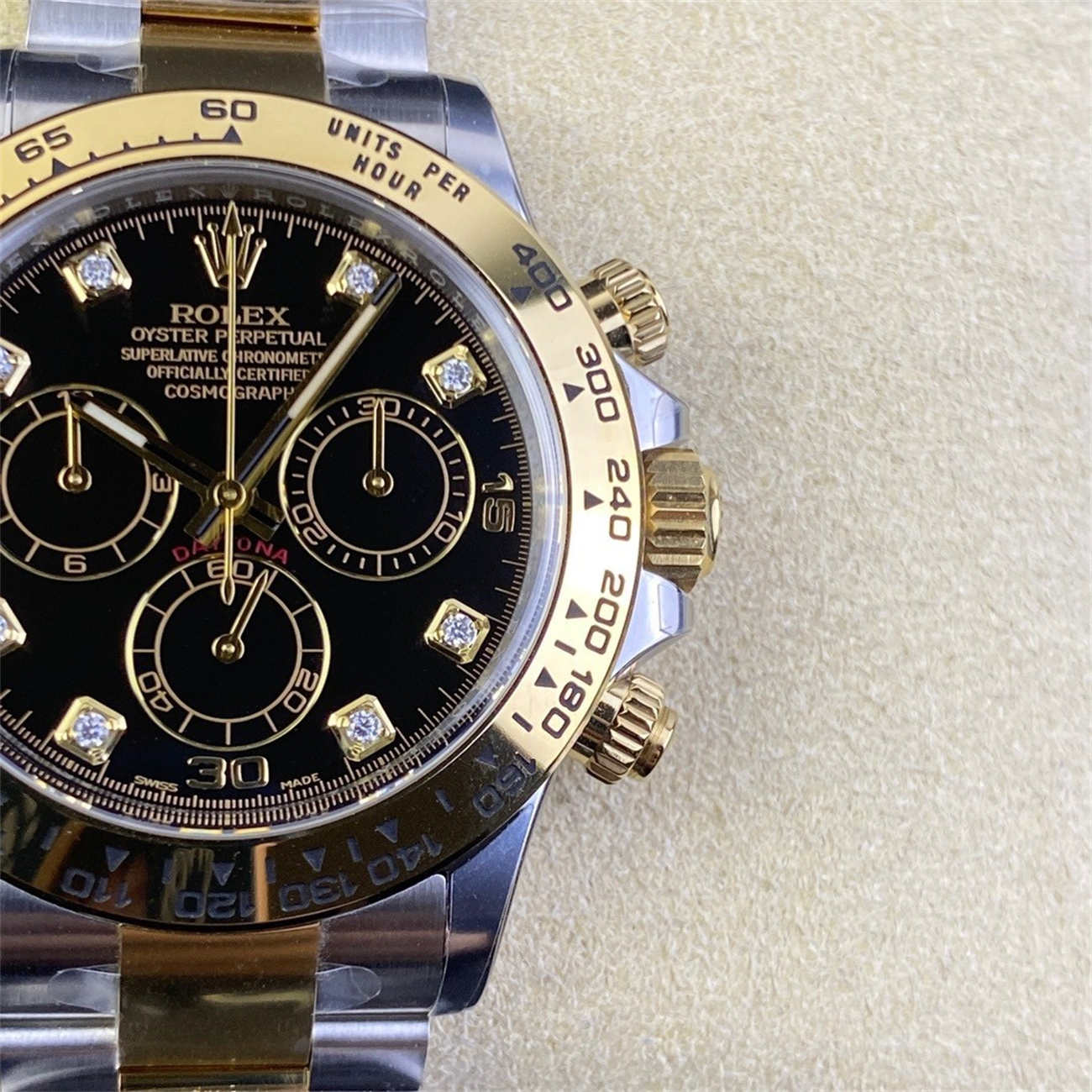 Clean Factory Rolex Daytona Diamond Dial Replica – 116503 Two Tone (Dandong 4130)