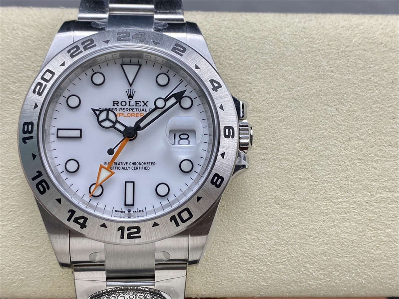 Clean Factory Rolex Explorer 2 Homage – 42mm Polar White Stainless Steel Automatic Watch