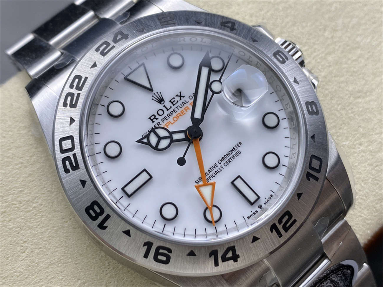 Clean Factory Rolex Explorer 2 Homage – 42mm Polar White Stainless Steel Automatic Watch