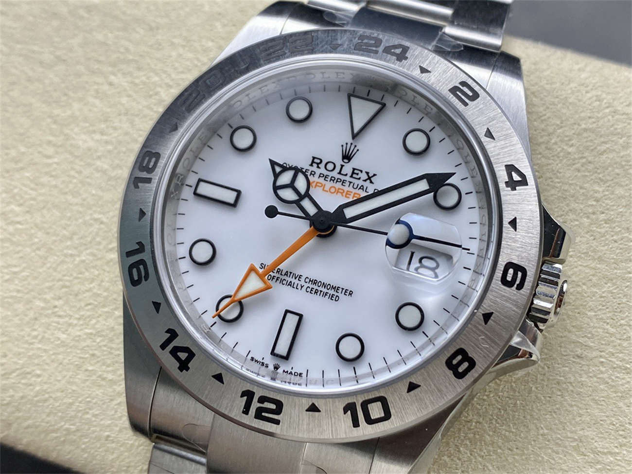 Clean Factory Rolex Explorer 2 Homage – 42mm Polar White Stainless Steel Automatic Watch