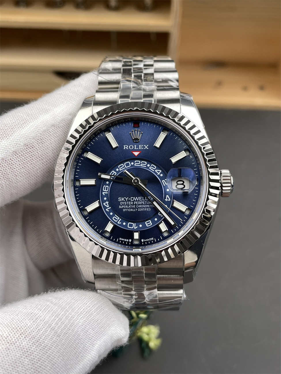 Sky Dweller Blue Dial Replica – ZF Factory 42mm Steel Automatic with Jubilee Bracelet