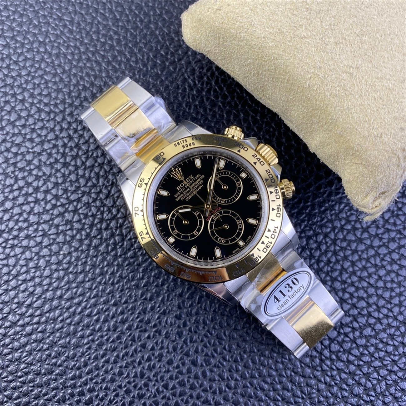 Clean Factory Two Tone Daytona Replica – 116503 Black Dial (Dandong 4130)