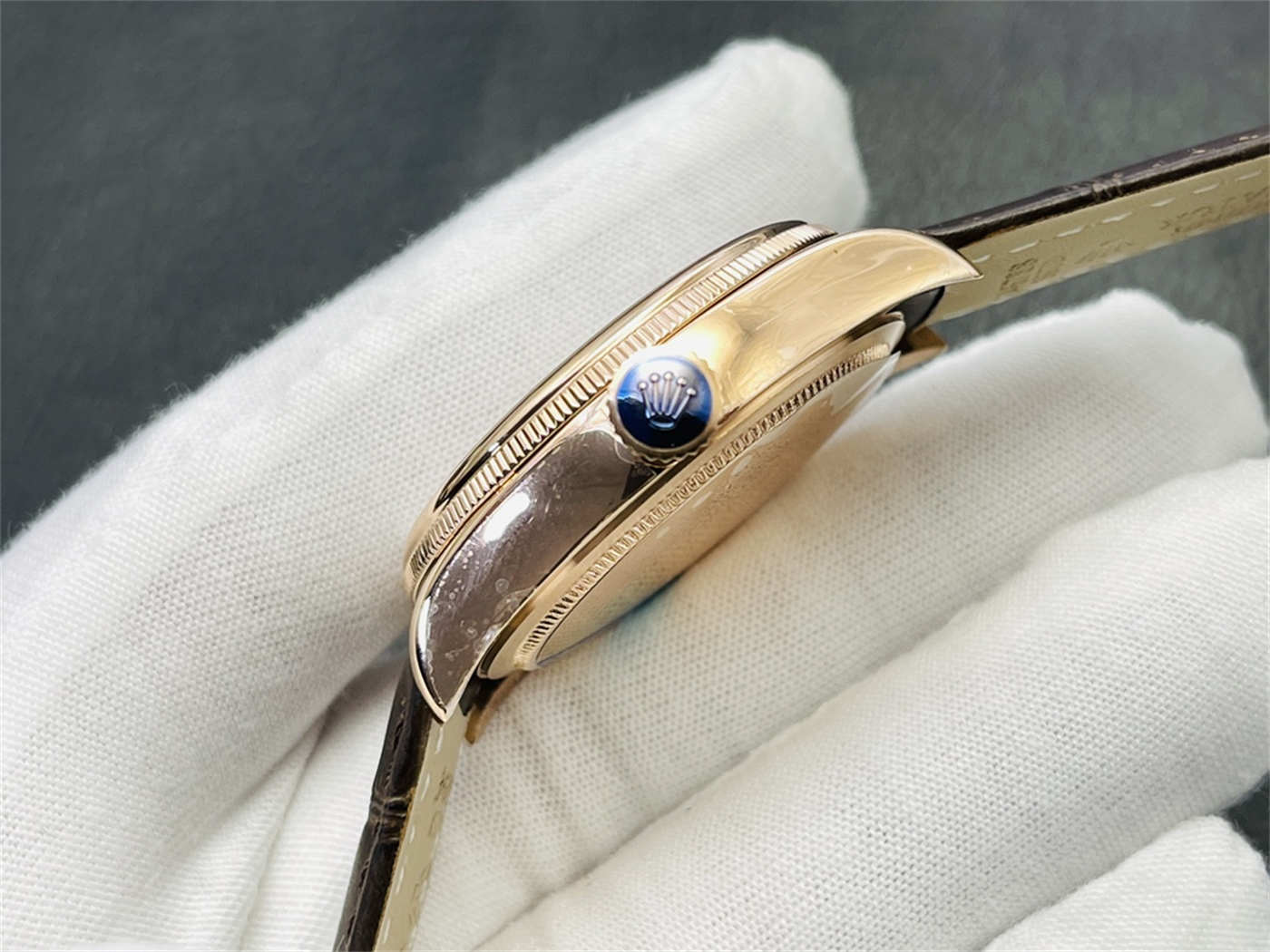 VR Factory Rolex Cellini Replica – M50515-0009 Rose Gold White Dial 39mm