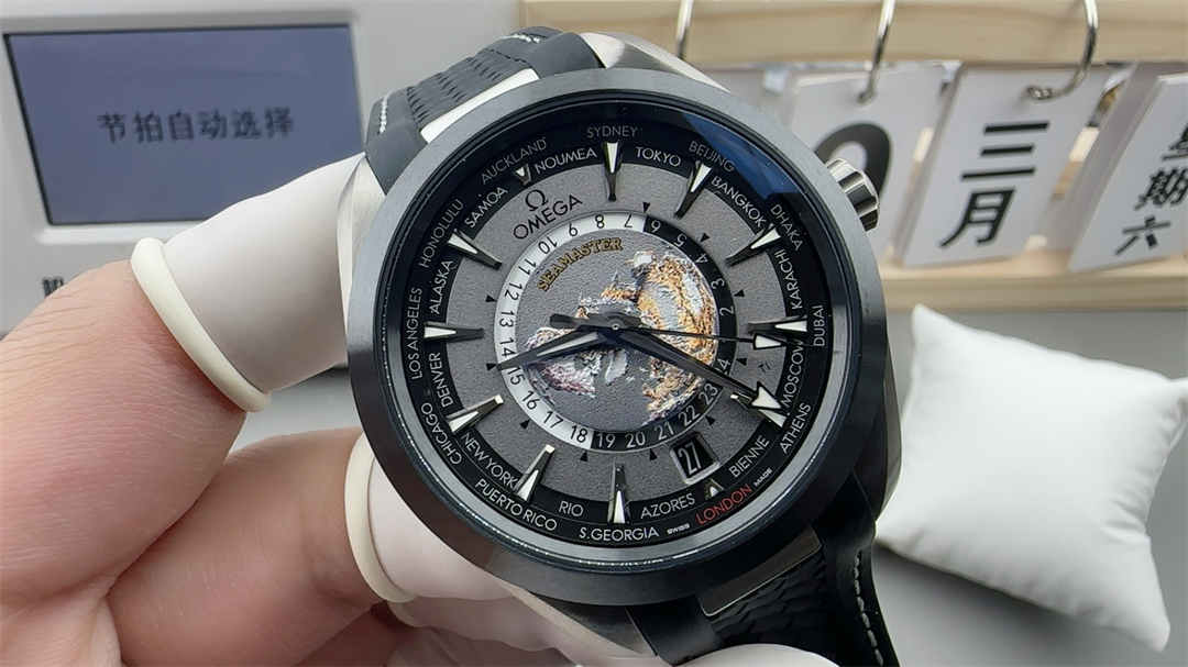 VS Factory Omega Worldtimer – 43mm Ceramic Bezel, Rubber Strap, Cal.8938 Integrated Movement