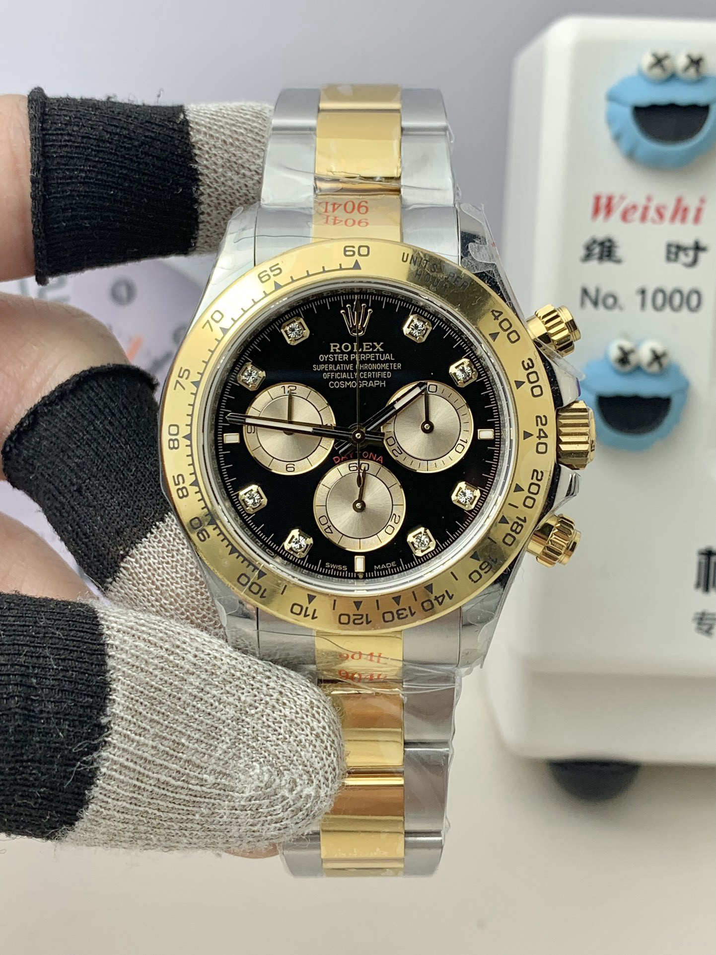 VS Factory Rolex Cosmograph Daytona 126503-0002 Two-Tone Yellow Gold & Steel Black Diamond Dial 40mm Automatic Chronograph (DD4131 Movement)